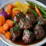 Melt-in-Your-Mouth Slow Cooker Garlic Butter Beef Bites First Image First Image