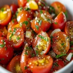 Fresh and Flavorful Tomato Garlic Salad Recipe First Image First Image