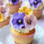Easy Flower Cupcakes {Fondant Pansy} First Image First Image