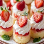 MINI STRAWBERRY SHORTCAKE BITES: A Delightful Treat! First Image First Image