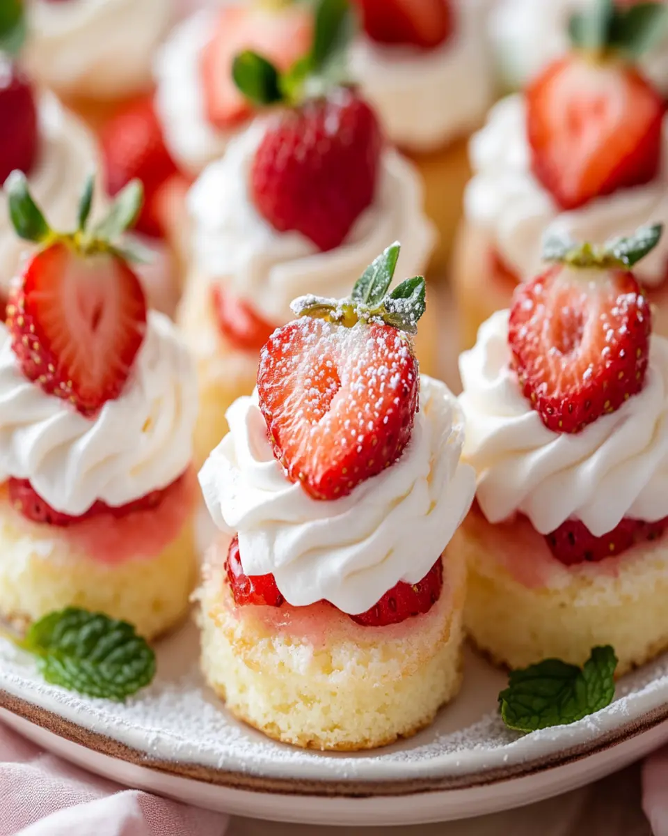 MINI STRAWBERRY SHORTCAKE BITES: A Delightful Treat! First Image First Image