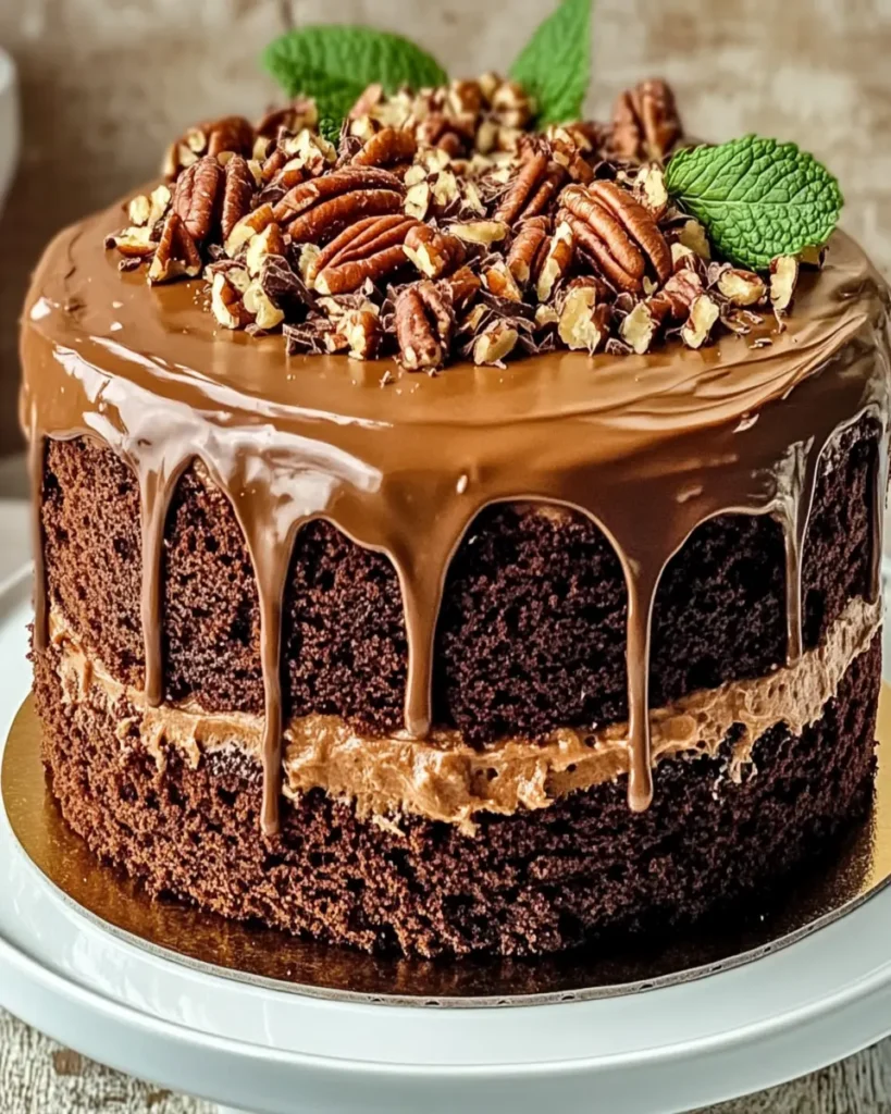 CHOCOLATE PECAN LAYER CAKE: Indulge in Decadence! First Image First Image