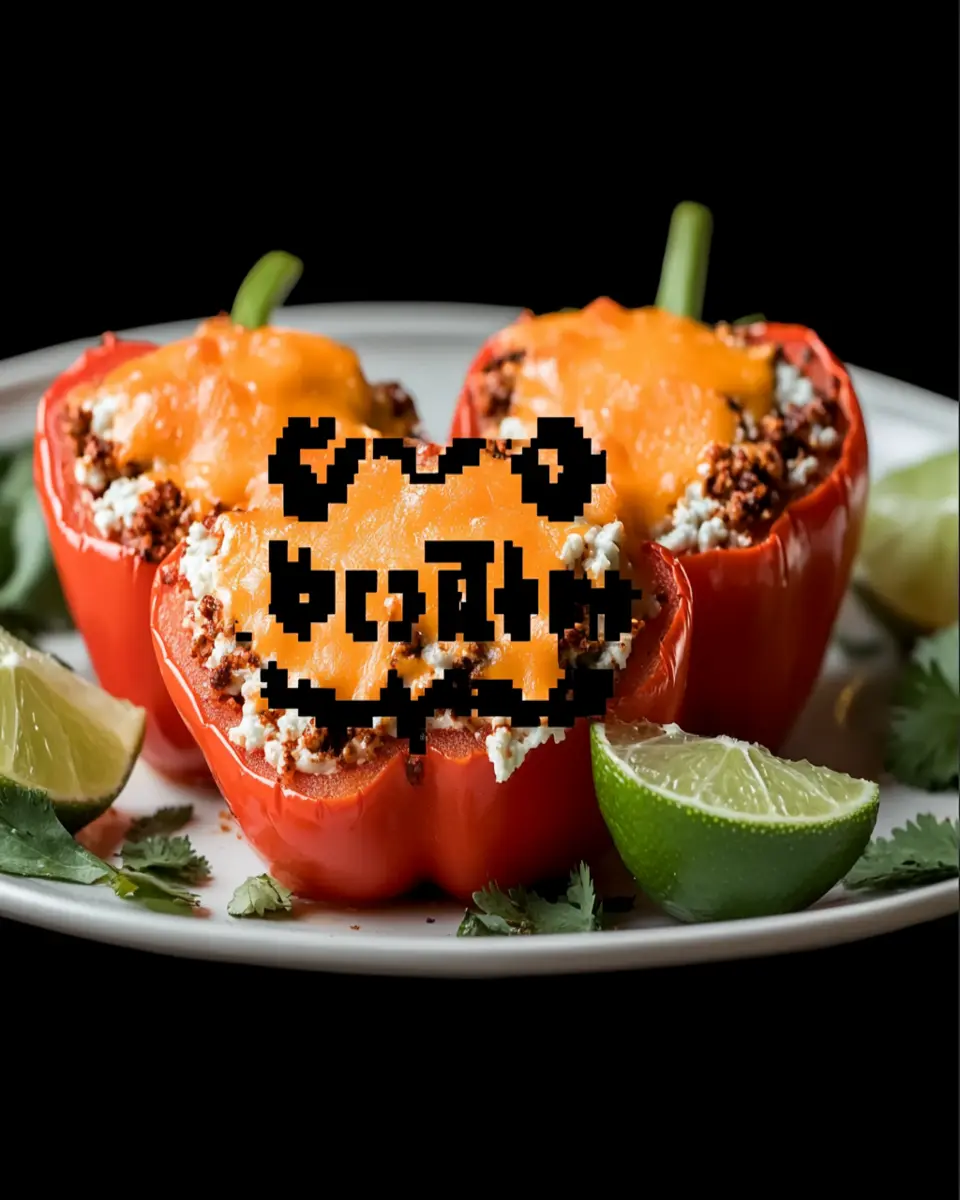 Low Carb Cottage Cheese Taco Stuffed Peppers (Cheesy, Easy Weeknight Dinner) First Image First Image